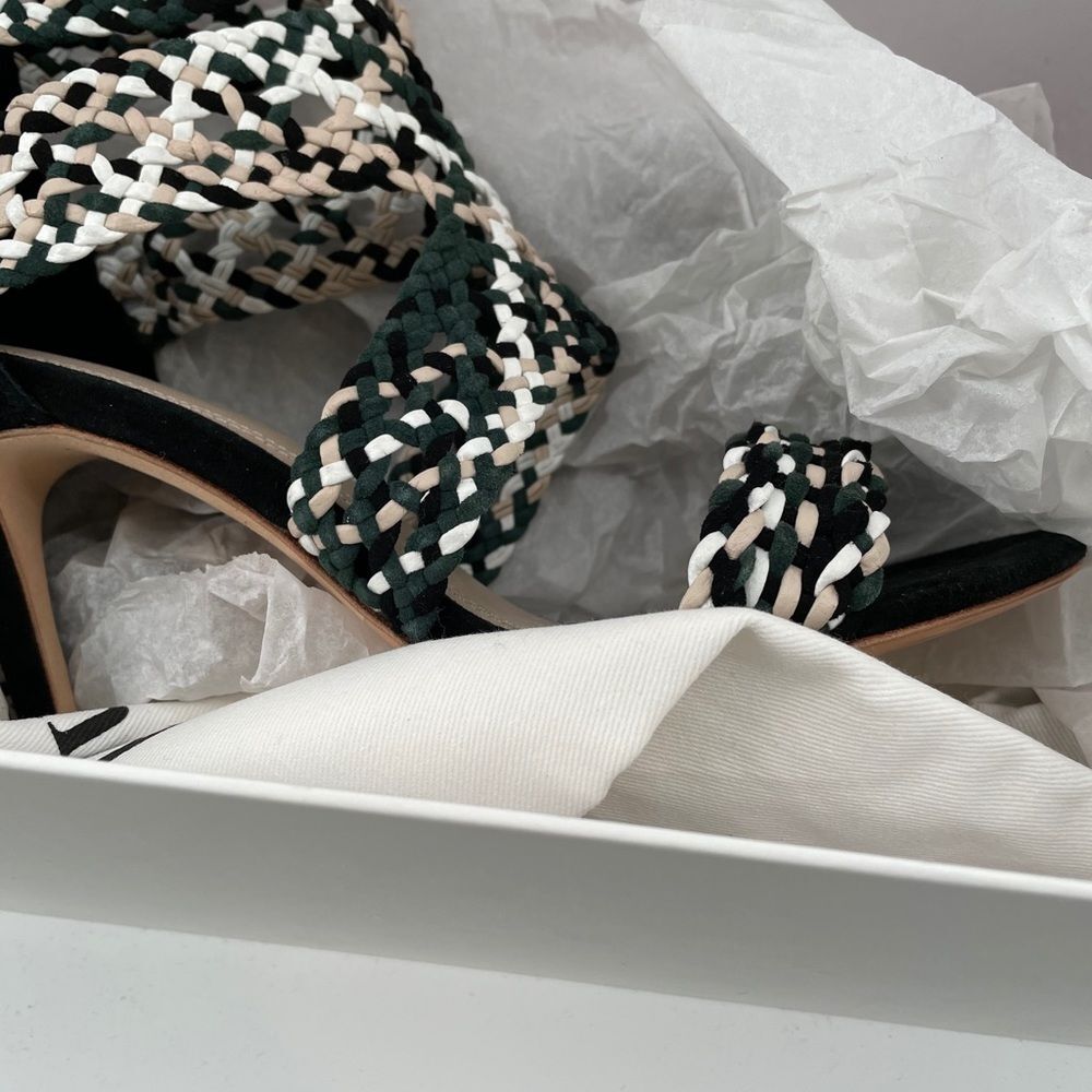 New Sandro Paris Agate Suede Sandals shoe heels 37 - Picture 8 of 11